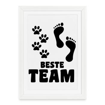 Together with your dog you are the best team * - Framed poster (27 × 37 cm) - white - Front