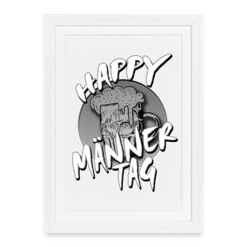Happy Men’s Day Bière - Affiche encadrée (27 × 37 cm) - blanc - Devant
