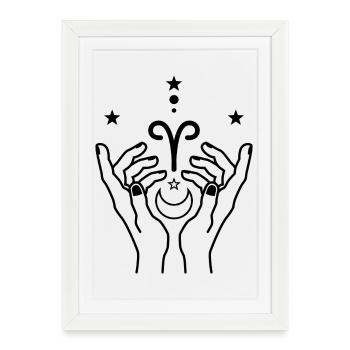 Aries zodiac astrology - Framed poster (27 × 37 cm) - white - Front