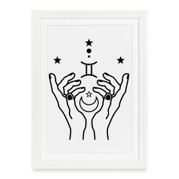 Gemini zodiac astrology - Framed poster (27 × 37 cm) - white - Front