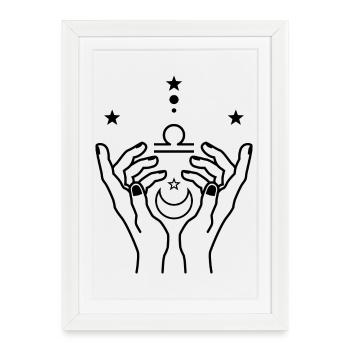 Libra zodiac astrology - Framed poster (27 × 37 cm) - white - Front