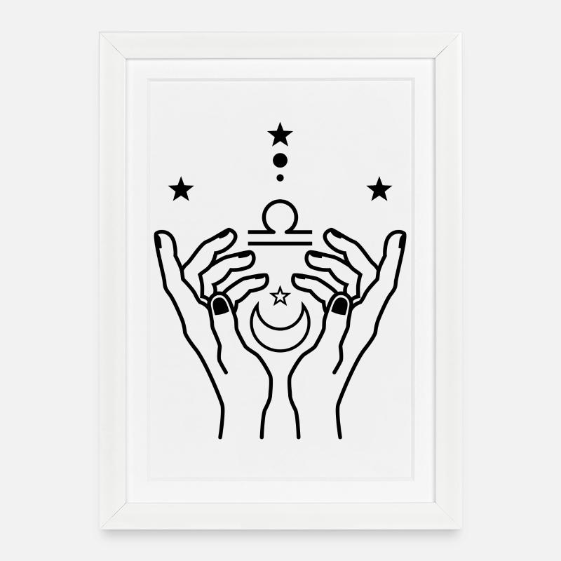 Libra zodiac astrology - Framed poster (27 × 37 cm) - white
