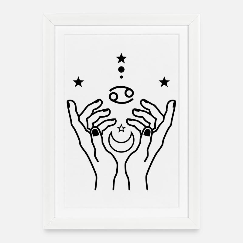 Silhouette du Vide de la Nuit - Affiche encadrée (27 × 37 cm) - blanc