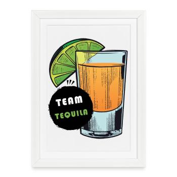Tequila d'équipe - Affiche encadrée (27 × 37 cm) - blanc - Devant