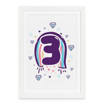 Emblème des trois gemmes arc-en-ciel - Affiche encadrée (27 × 37 cm) - blanc - Devant