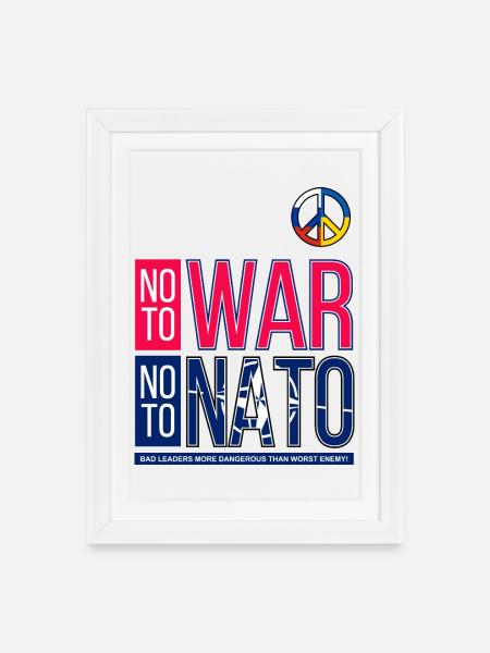 NEIN ZUM KRIEG, NEIN ZUR NATO V3 | SCHLECHTE FÜHRUNG - Gerahmtes Poster (27 × 37 cm) - Weiß
