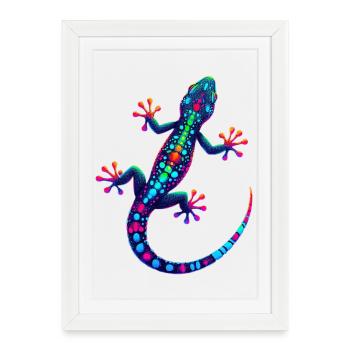 Gecko - Affiche encadrée (27 × 37 cm) - blanc - Devant