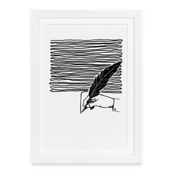 La vie continue... Lettre - Affiche encadrée (27 × 37 cm) - blanc - Devant