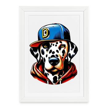 Chien - Affiche encadrée (27 × 37 cm) - blanc - Devant