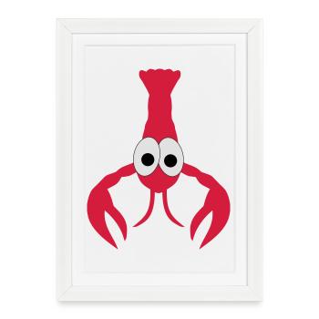 Homard - Affiche encadrée (27 × 37 cm) - blanc - Devant