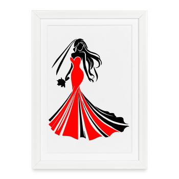 Mariée - Affiche encadrée (27 × 37 cm) - blanc - Devant