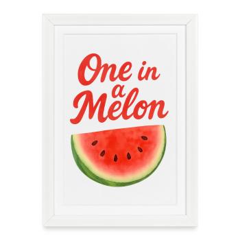 Un dans un melon - Affiche encadrée (27 × 37 cm) - blanc - Devant