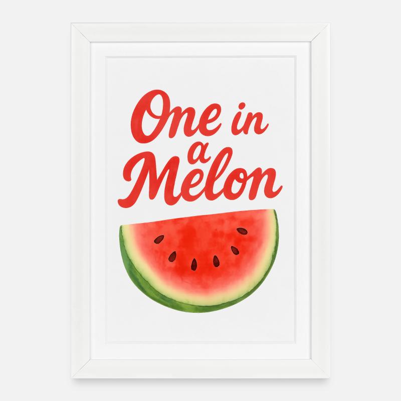 Un dans un melon - Affiche encadrée (27 × 37 cm) - blanc