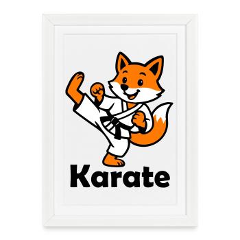 Karaté Renard - Affiche encadrée (27 × 37 cm) - blanc - Devant