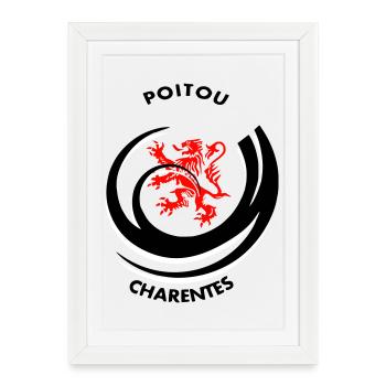 Emblème Poitou Charentes - Affiche encadrée (27 × 37 cm) - blanc - Devant