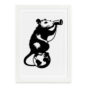 Le rat a une nostalgie - Affiche encadrée (27 × 37 cm) - blanc - Devant