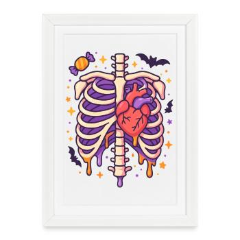 Anatomy Gothic Thoracic Cage - Affiche encadrée (27 × 37 cm) - blanc - Devant
