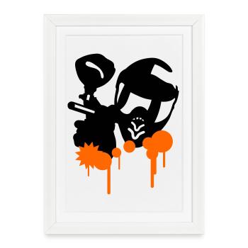 Paintball - Affiche encadrée (27 × 37 cm) - blanc - Devant