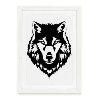 Cadeau T-shirt loups loups - Affiche encadrée (27 × 37 cm) - blanc - Devant