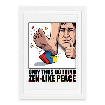 Building Block Pain Zen Meme - Framed poster (27 × 37 cm) - white - Front