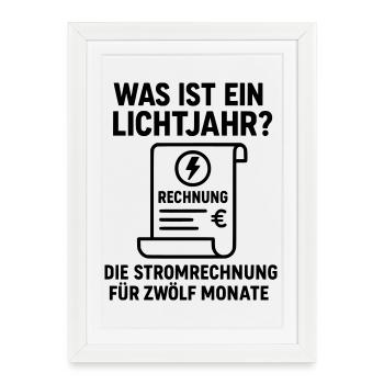 Blague sur la facture d’électricité sur l’année lumière - Affiche encadrée (27 × 37 cm) - blanc - Devant