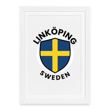 LÄNKÖPING Shield Sweden - Framed poster (27 × 37 cm) - white - Front