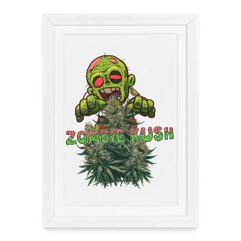 Zombie Kush - Affiche encadrée (27 × 37 cm) - blanc - Devant