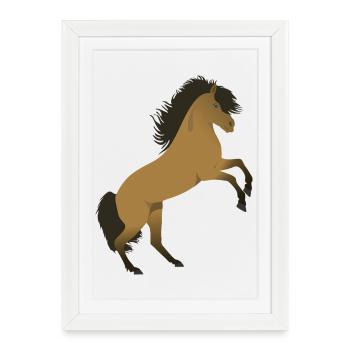 Illustration de cheval islandais en ascension - Affiche encadrée (27 × 37 cm) - blanc - Devant