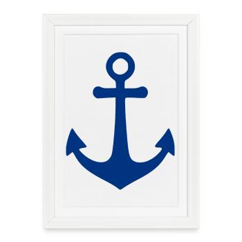 Ancre maritime mer du Nord mer Baltic Sailor Gift - Affiche encadrée (27 × 37 cm) - blanc - Devant
