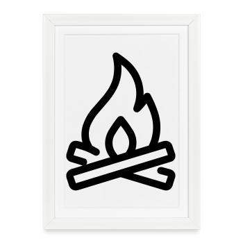 feu de camp - Affiche encadrée (27 × 37 cm) - blanc - Devant