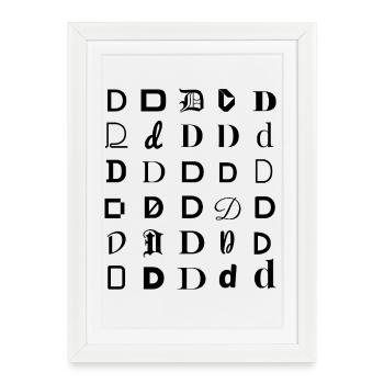 Typographie : design de mosaïque de lettres D. - Affiche encadrée (27 × 37 cm) - blanc - Devant