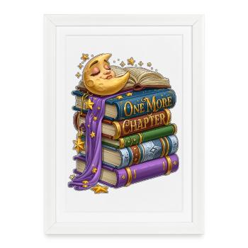 One More Chapter Sleeping Moon Book Lover - Framed poster (27 × 37 cm) - white - Front