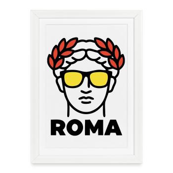 Rome Statue Sunglasses Italy Holidays - Framed poster (27 × 37 cm) - white - Front