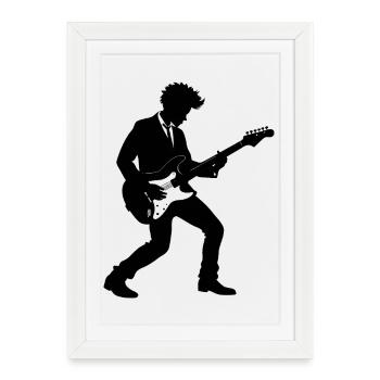 guitarist - Framed poster (27 × 37 cm) - white - Front