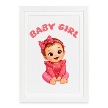 Graphique de cœur de petite fille - Affiche encadrée (27 × 37 cm) - blanc - Devant