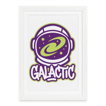 Logo des astronautes galactiques - Affiche encadrée (27 × 37 cm) - blanc - Devant