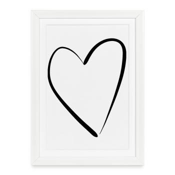 cœur - Affiche encadrée (27 × 37 cm) - blanc - Devant