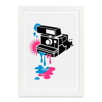 Instant camera - color drips out - - Framed poster (27 × 37 cm) - white - Front
