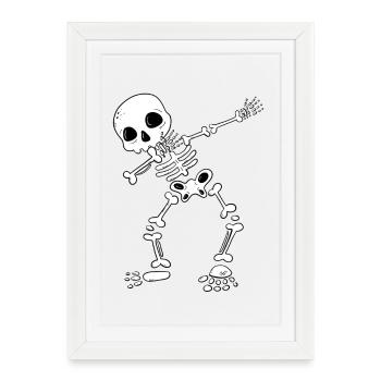 Funny Dab Dance Skeleton I Bones I Halloween - Framed poster (27 × 37 cm) - white - Front