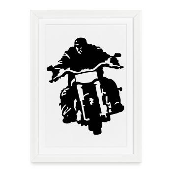 biker - Framed poster (27 × 37 cm) - white - Front