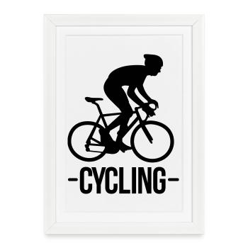 cycling - Framed poster (27 × 37 cm) - white - Front