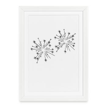 Feux d’artifice - Affiche encadrée (27 × 37 cm) - blanc - Devant