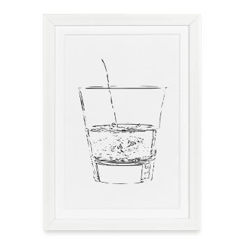 Water glass dark - Framed poster (27 × 37 cm) - white - Front