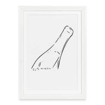 Message dans une bouteille - Affiche encadrée (27 × 37 cm) - blanc - Devant