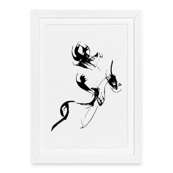 Gouttes de couleur - ligne / noir - Affiche encadrée (27 × 37 cm) - blanc - Devant