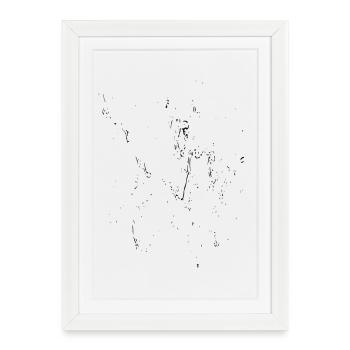 Gouttes de couleur - ligne / noir - Affiche encadrée (27 × 37 cm) - blanc - Devant