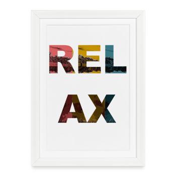 Relax / Dictons / Tendance - Affiche encadrée (27 × 37 cm) - blanc - Devant
