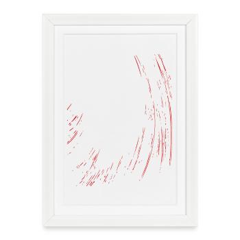 Abstract Lines / Line / Red / Pattern - Framed poster (27 × 37 cm) - white - Front