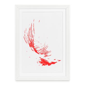Conception abstraite / Ligne / Motif / Nature / Rouge - Affiche encadrée (27 × 37 cm) - blanc - Devant