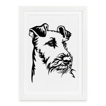 Irish Terrier head - Framed poster (27 × 37 cm) - white - Front